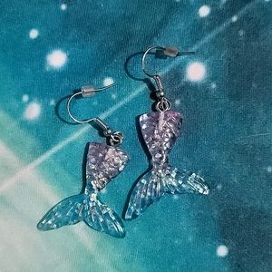 SPARKLY PURPLE  AND BLUE MERMAID TAIL EARRINGS 3/$8 Bundle Option